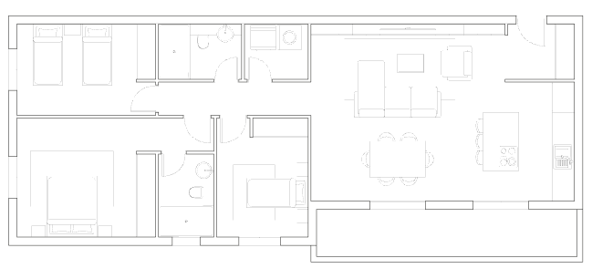 Schematische Darstellung eines Innenausbau-Projekts